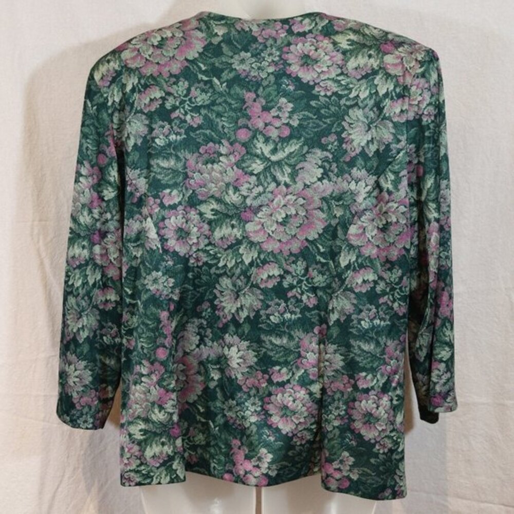 Whirlaway Frocks Vintage USA Layered Look Floral Blazer 18W - Picture 8 of 13